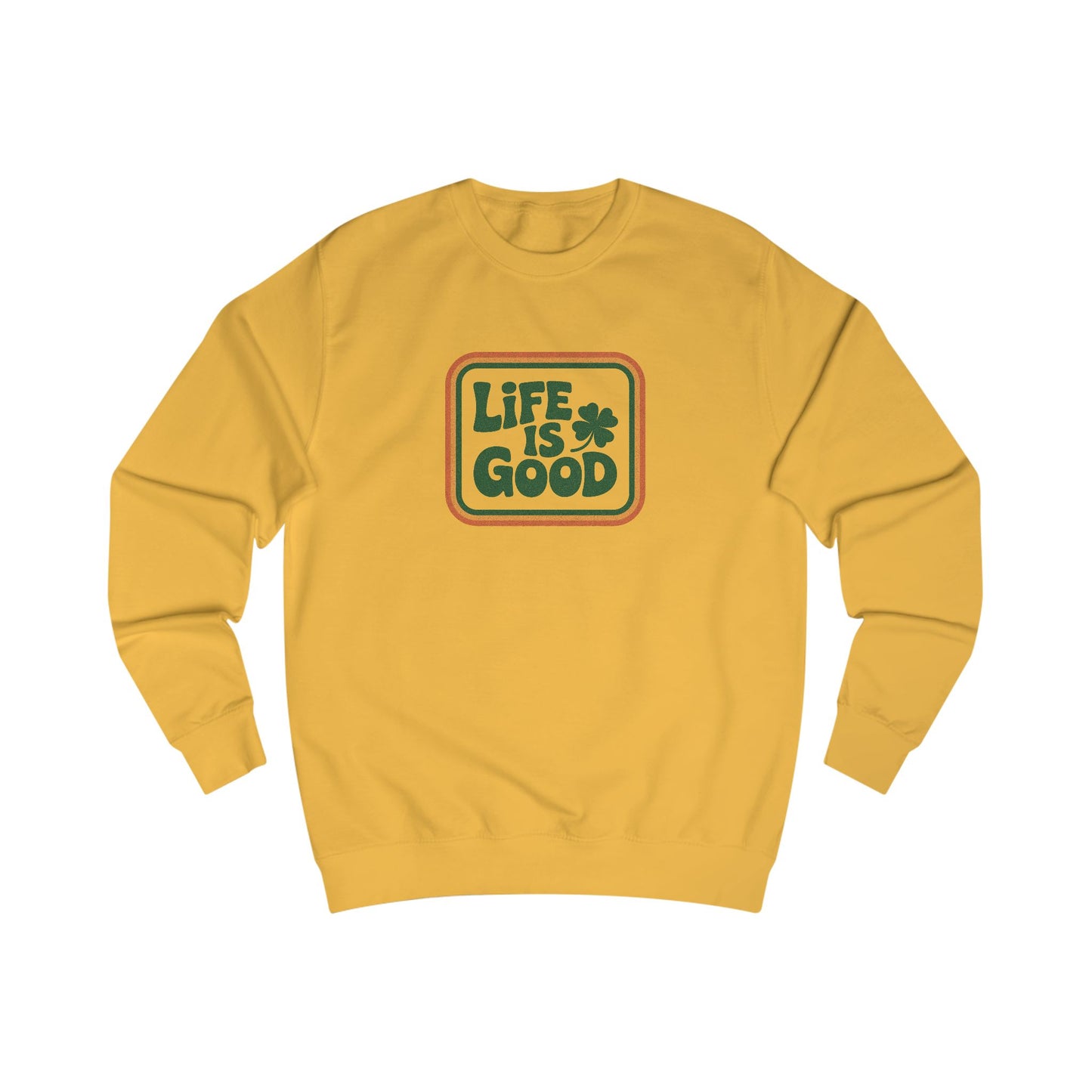 Life Is Good, Shamrock Style — St. Patrick’s Retro Sweatshirt (Light)