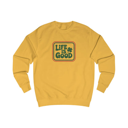 Life Is Good, Shamrock Style — St. Patrick’s Retro Sweatshirt (Light)