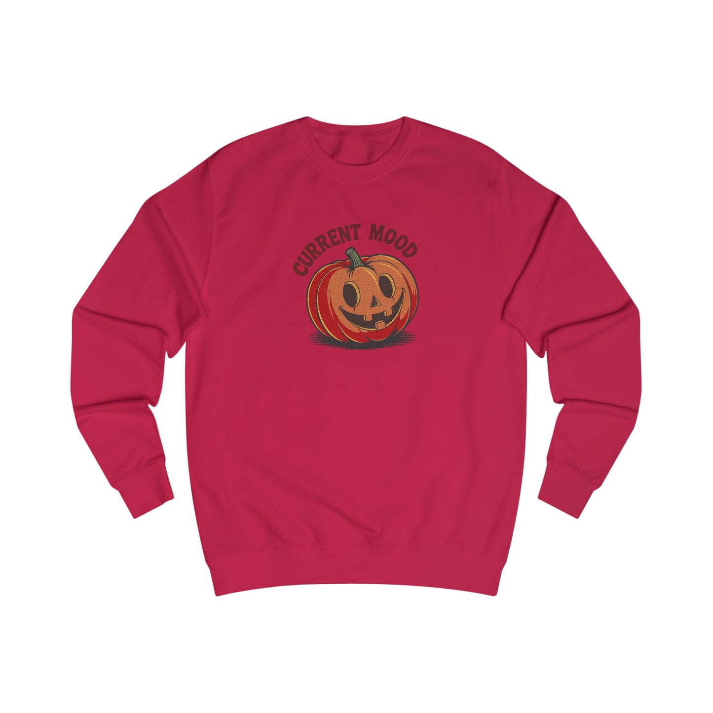 Current Mood (Cute Pumpkin) — Retro Halloween Sweatshirt (Light)
