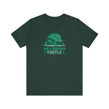 Like a Frightened Turtle — George Costanza Shrinkage Retro Tee (Dark)
