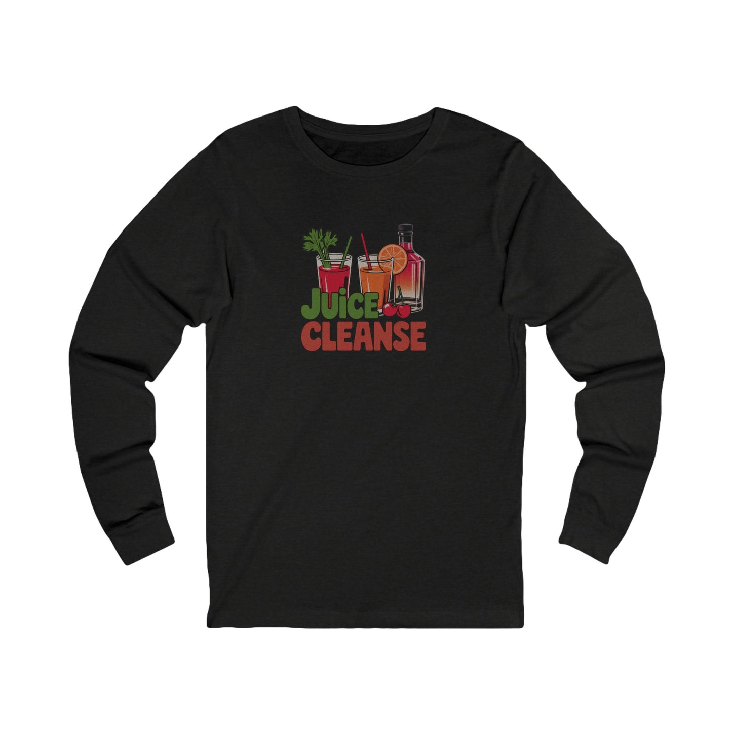 Juice Cleanse Liquid Diet — Boozy Brunch Retro Long Sleeve (Dark)