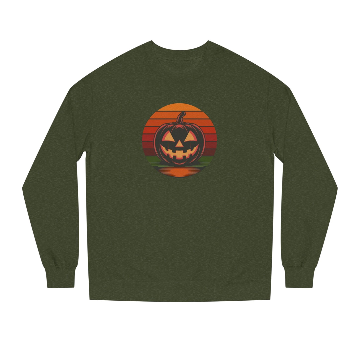 Retro Jack: Bold Grin — Halloween Sunset Sweatshirt (Dark)