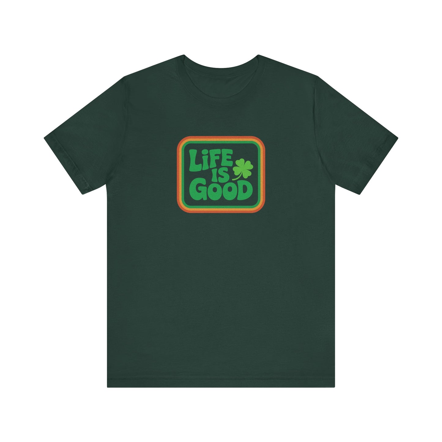 Life Is Good, Shamrock Style — St. Patrick’s Retro Tee (Dark)
