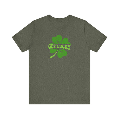 I’m Up All Night to Get Lucky — St. Patrick's Retro Tee (Dark)