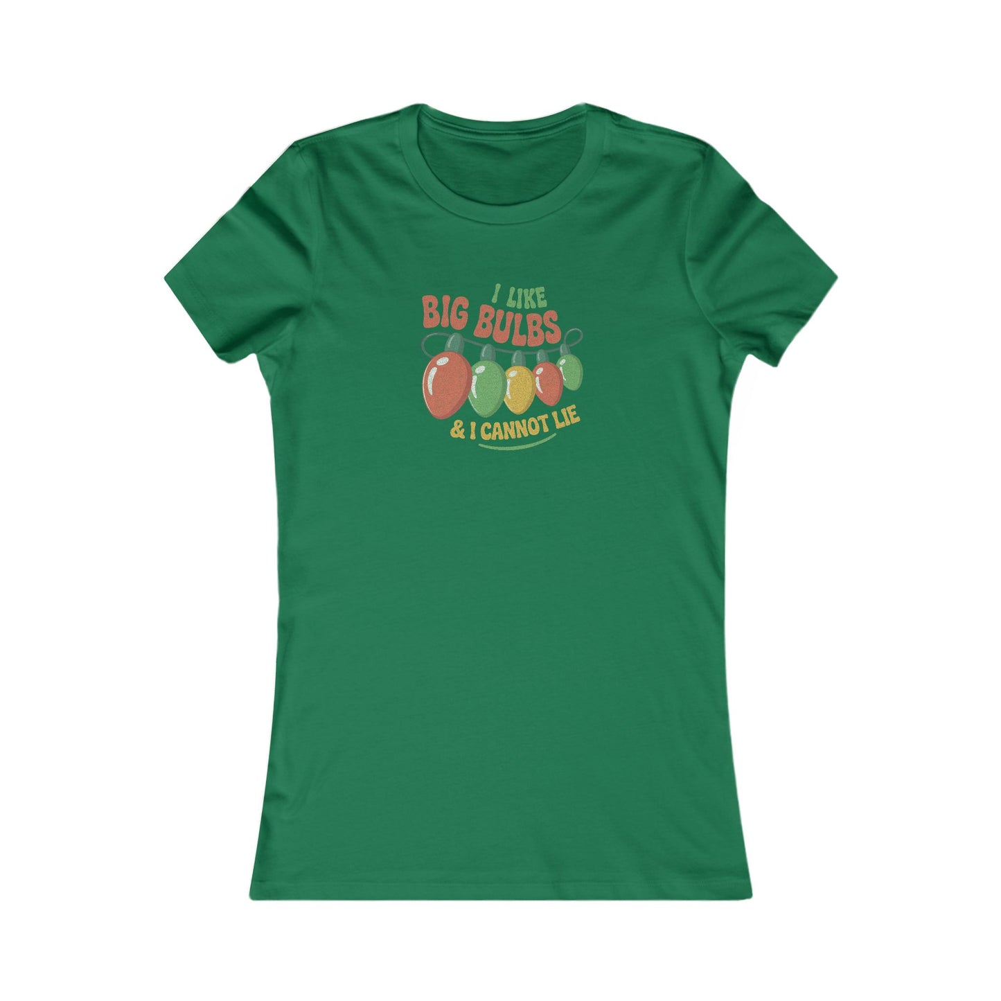 I Like Big Bulbs and I Cannot Lie — Christmas Lights Retro Women's Tee (Dark)