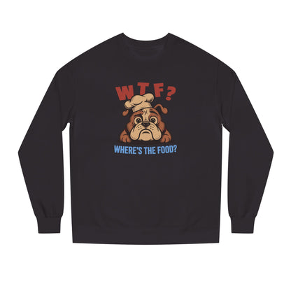 WTF? Where’s the Food? — Bulldog Chef Retro Sweatshirt (Dark)