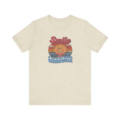 Smile If You’re Not Wearing Underwear — Retro Tee (Light)