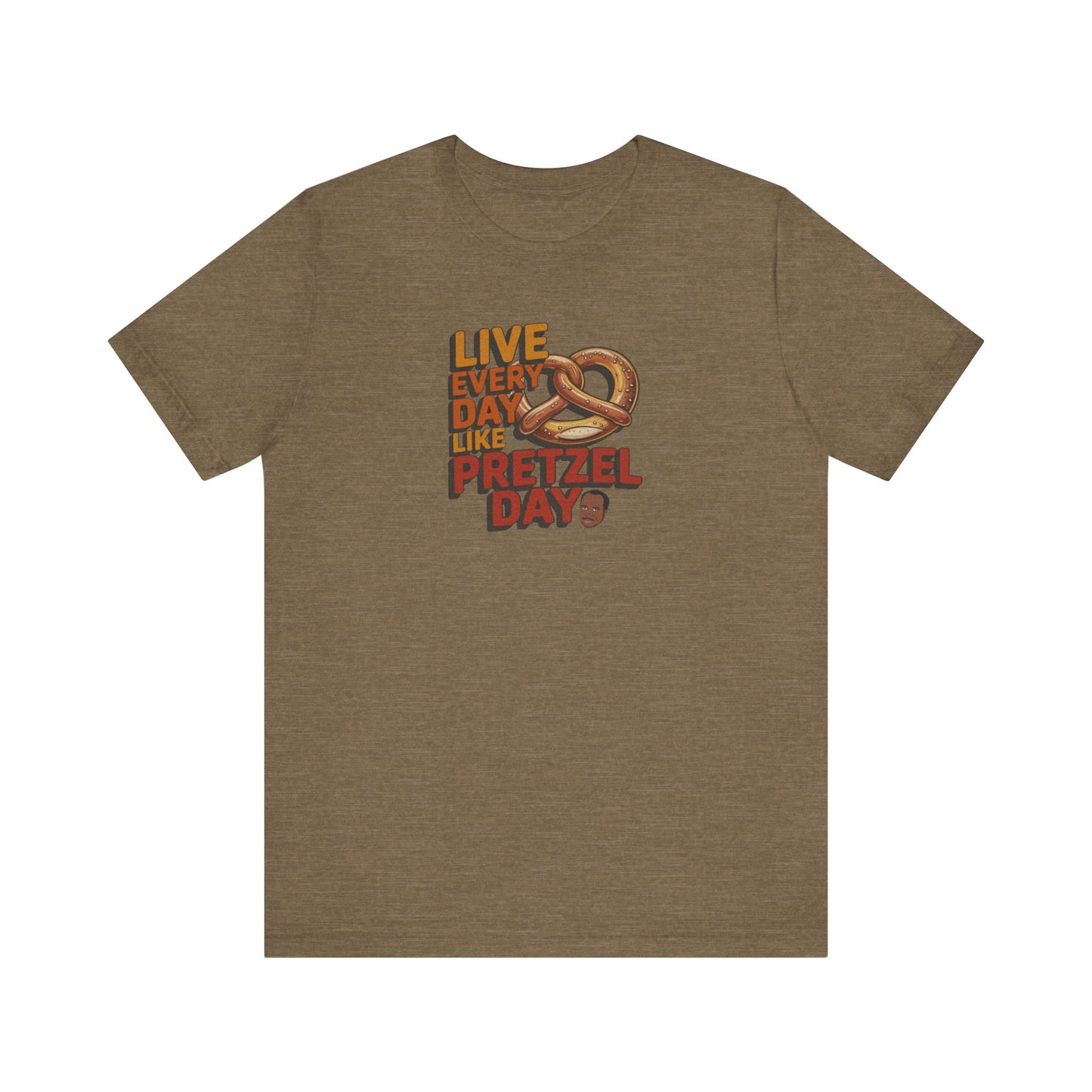 Live Every Day Like Pretzel Day — Stanley Hudson Retro Tee (Light)