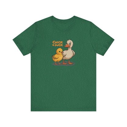 The Chick and the Duck — Friends Retro Tee (Dark)