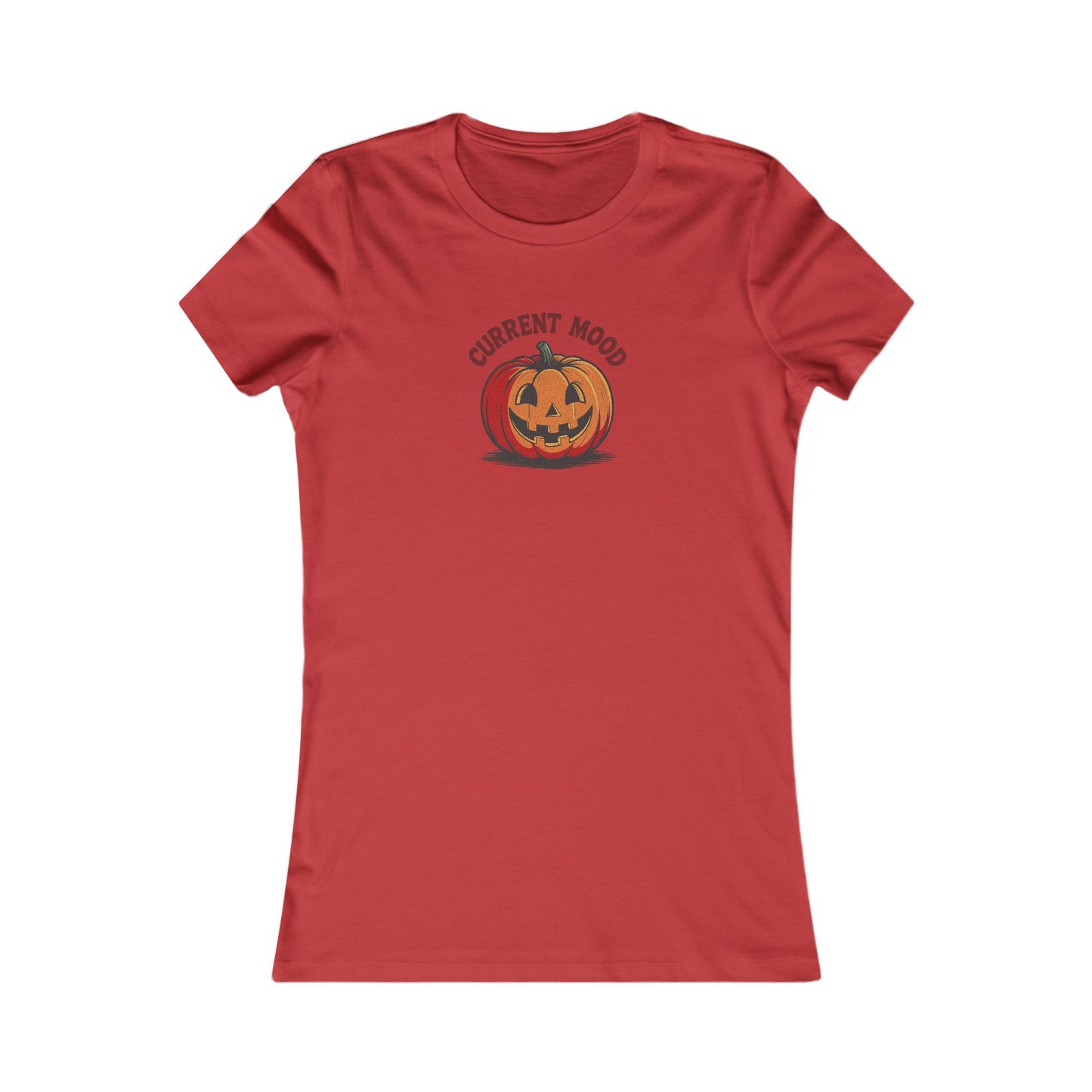 Current Mood (Classic Pumpkin) — Retro Halloween Women's Tee (Light)