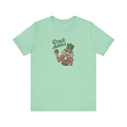 Crack Addict Nutcracker — Vintage Christmas Retro Tee (Light)
