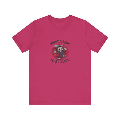 What a Time to Be Alive (Cute) — Lil Reaper Retro Tee (Light)