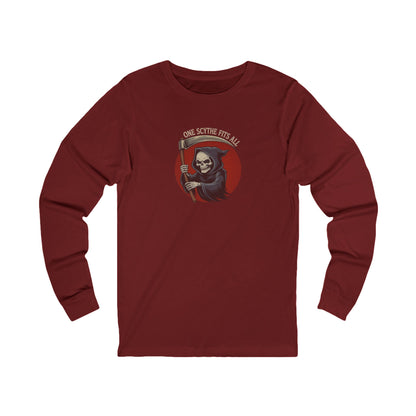 One Scythe Fits All — Grim Reaper Retro Long Sleeve (Dark)