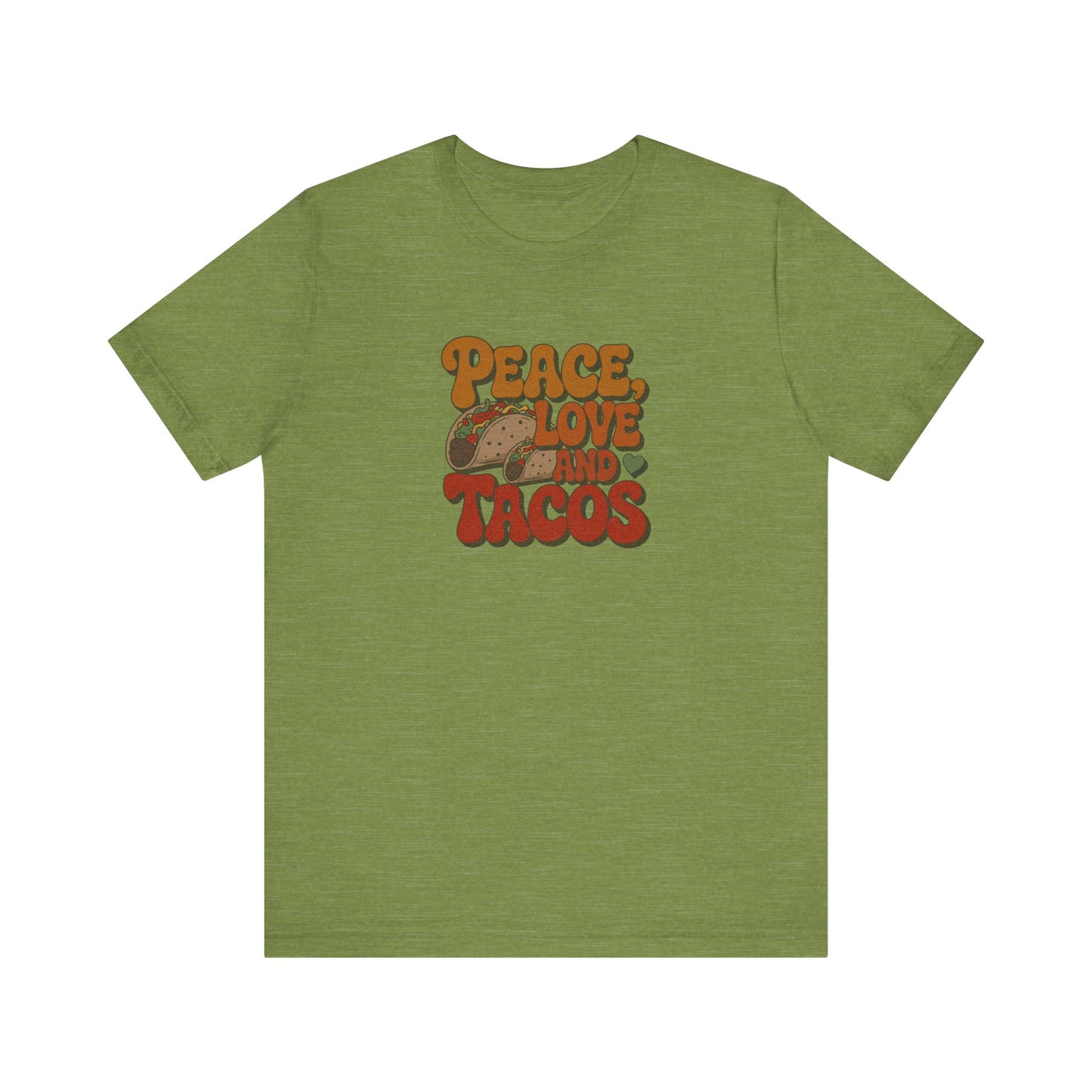Peace, Love, and Tacos — Retro Foodie Tee (Light)
