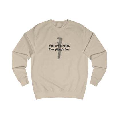 Yep, Two Corpses. Everything’s Fine — Clue Retro Sweatshirt (Light)