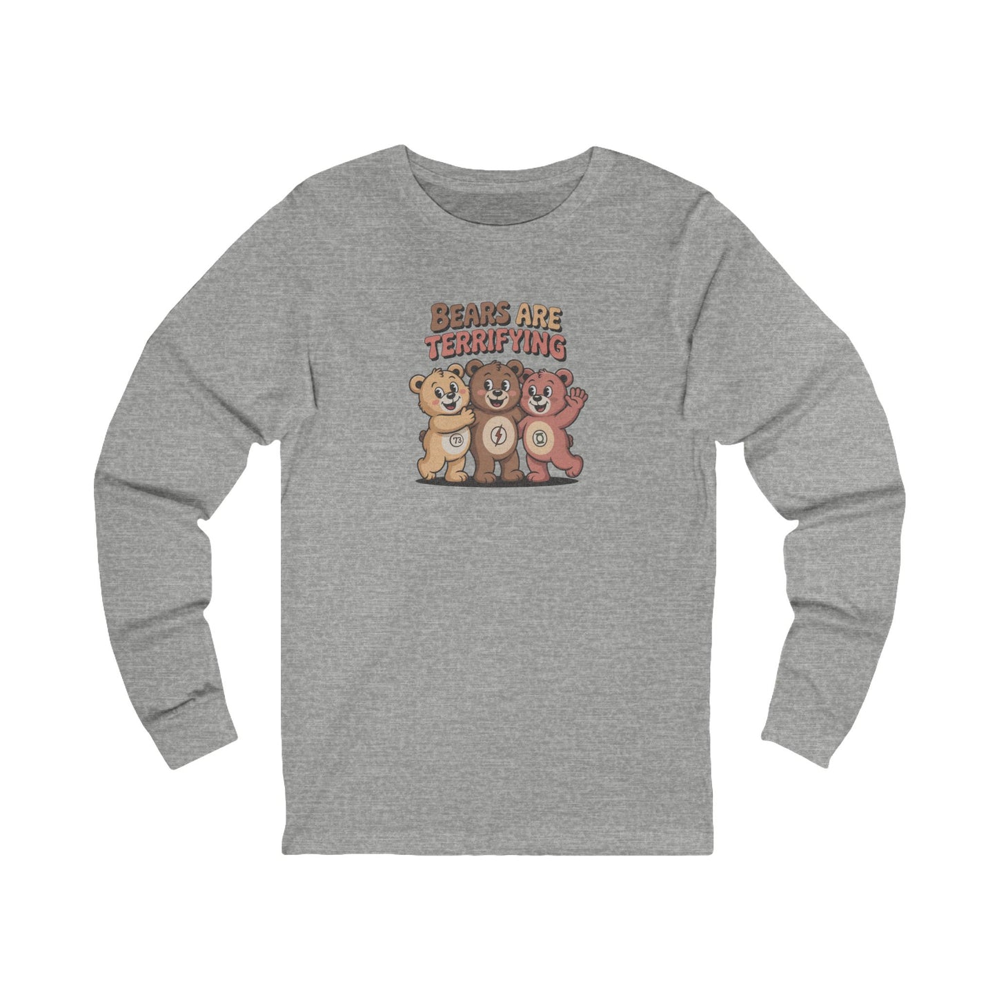 Bears Are Terrifying (Cute Remix) — Retro Long Sleeve (Light)