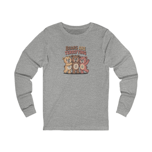 Bears Are Terrifying (Cute Remix) — Retro Long Sleeve (Light)