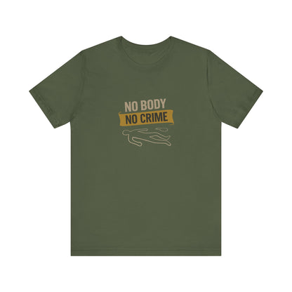 No Body, No Crime — Psych Crime Scene Retro Tee (Dark)
