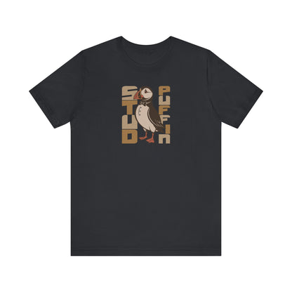 Stud Puffin, Licensed to Chill – Spy-Bird Retro Tee (Dark)
