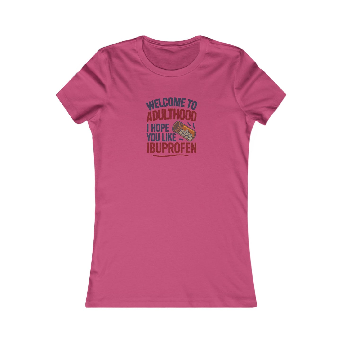 Welcome to Adulthood (Ibuprofen) — Retro Graphic Women's Tee (Light)