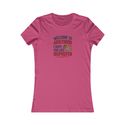 Welcome to Adulthood (Ibuprofen) — Retro Graphic Women's Tee (Light)