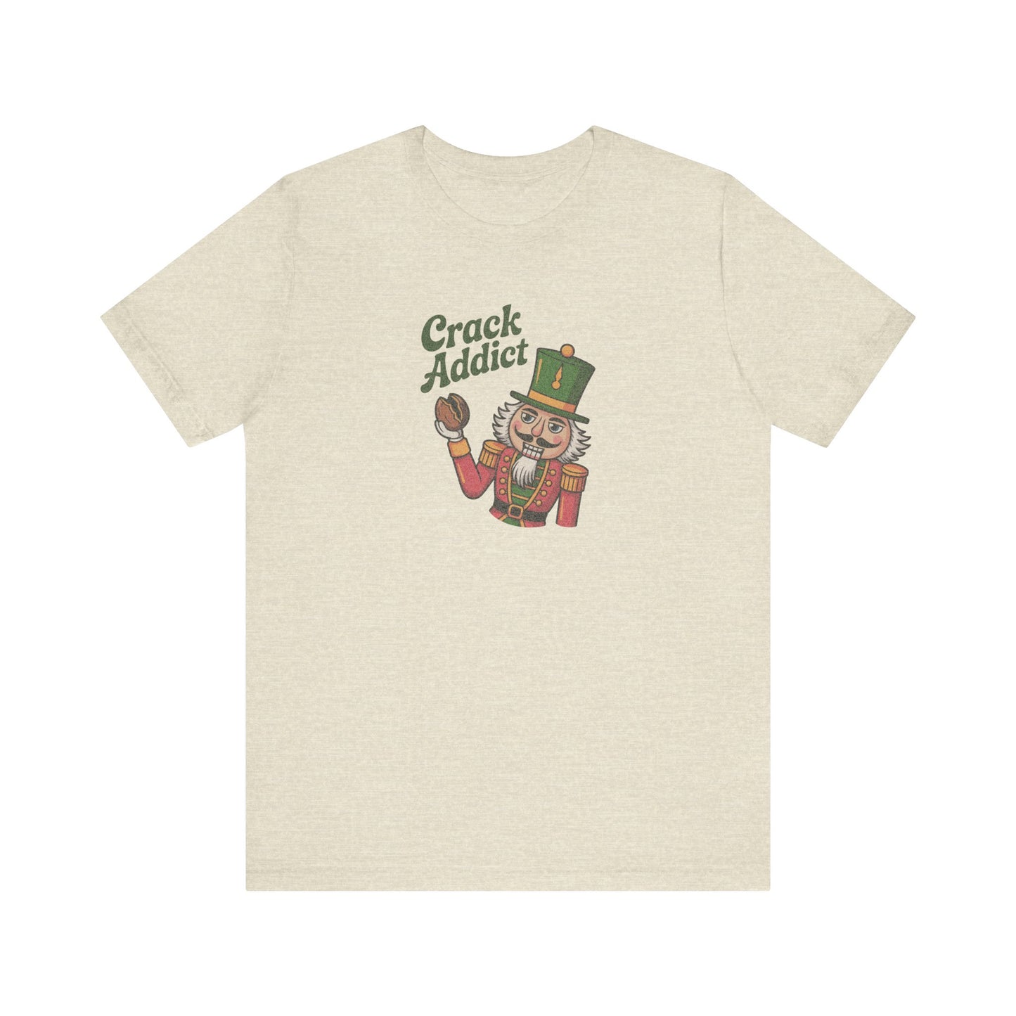 Crack Addict Nutcracker — Vintage Christmas Retro Tee (Light)