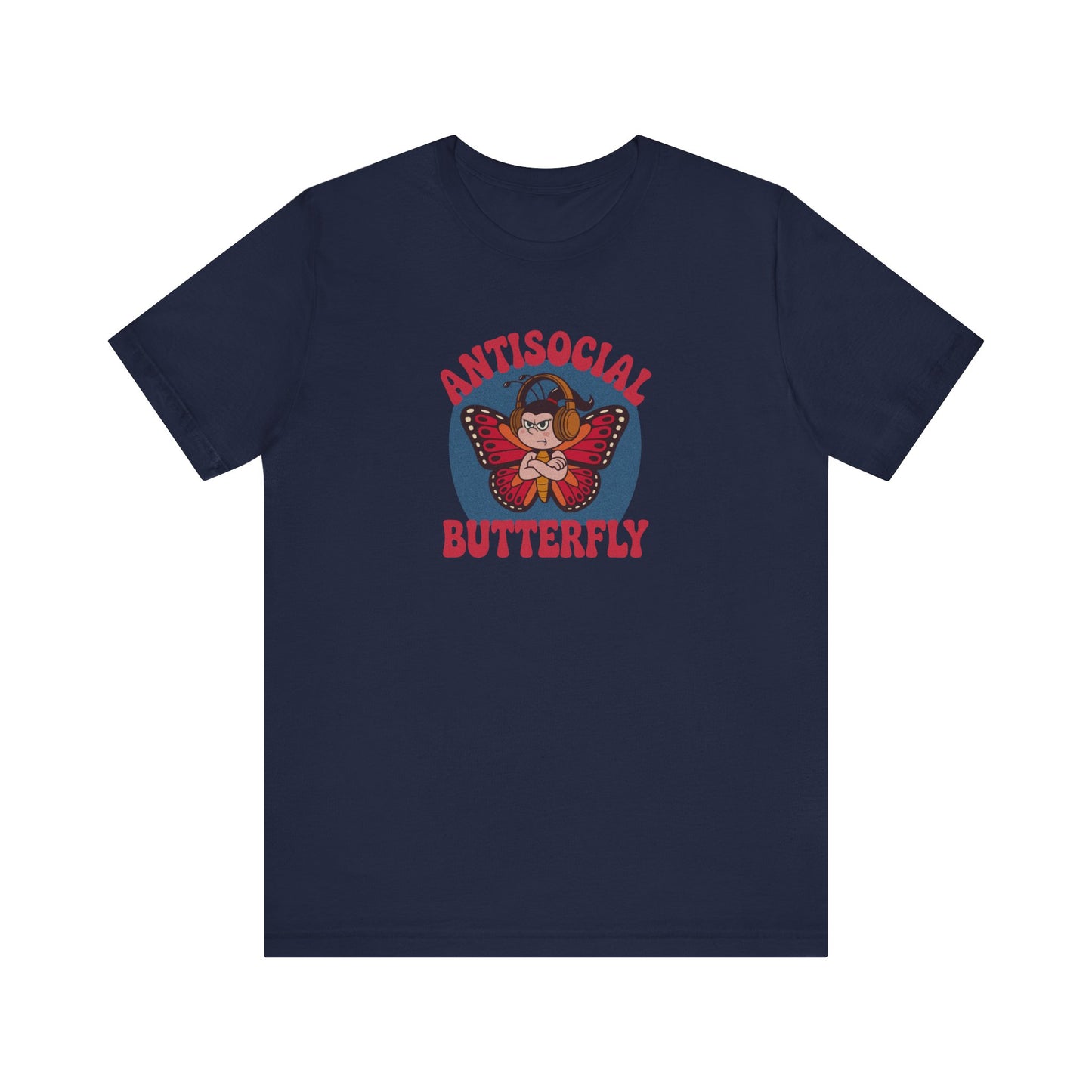 Antisocial Butterfly (Female) — Retro Workout Tee (Dark)