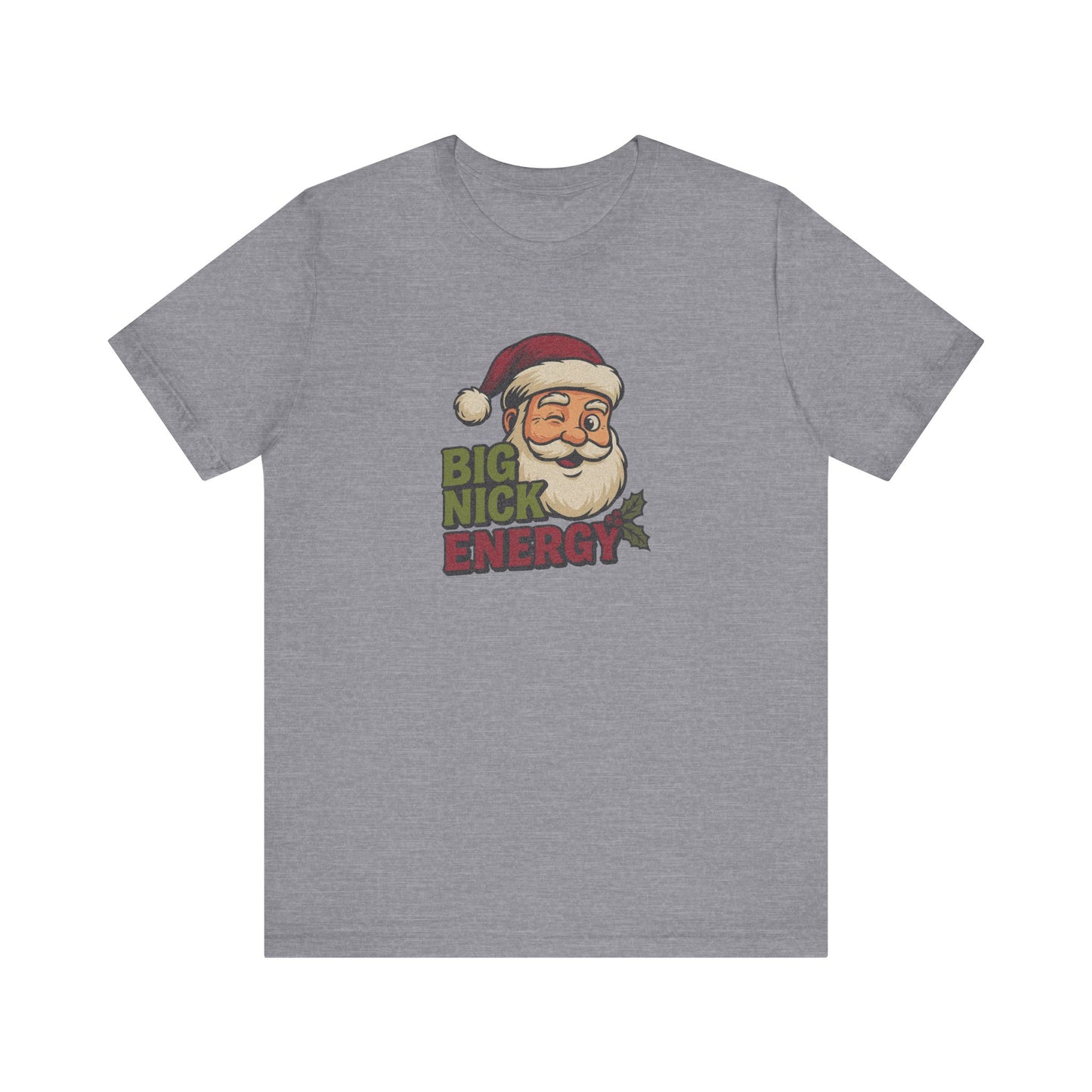 Big Nick Energy — Retro Santa Christmas Tee (Light)