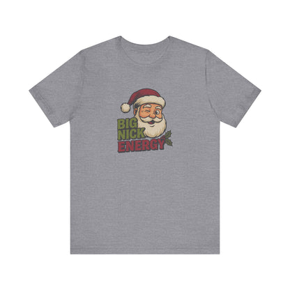 Big Nick Energy — Retro Santa Christmas Tee (Light)