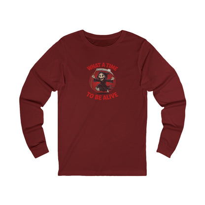 What a Time to Be Alive — Not-So-Grim Reaper Retro Long Sleeve (Dark)
