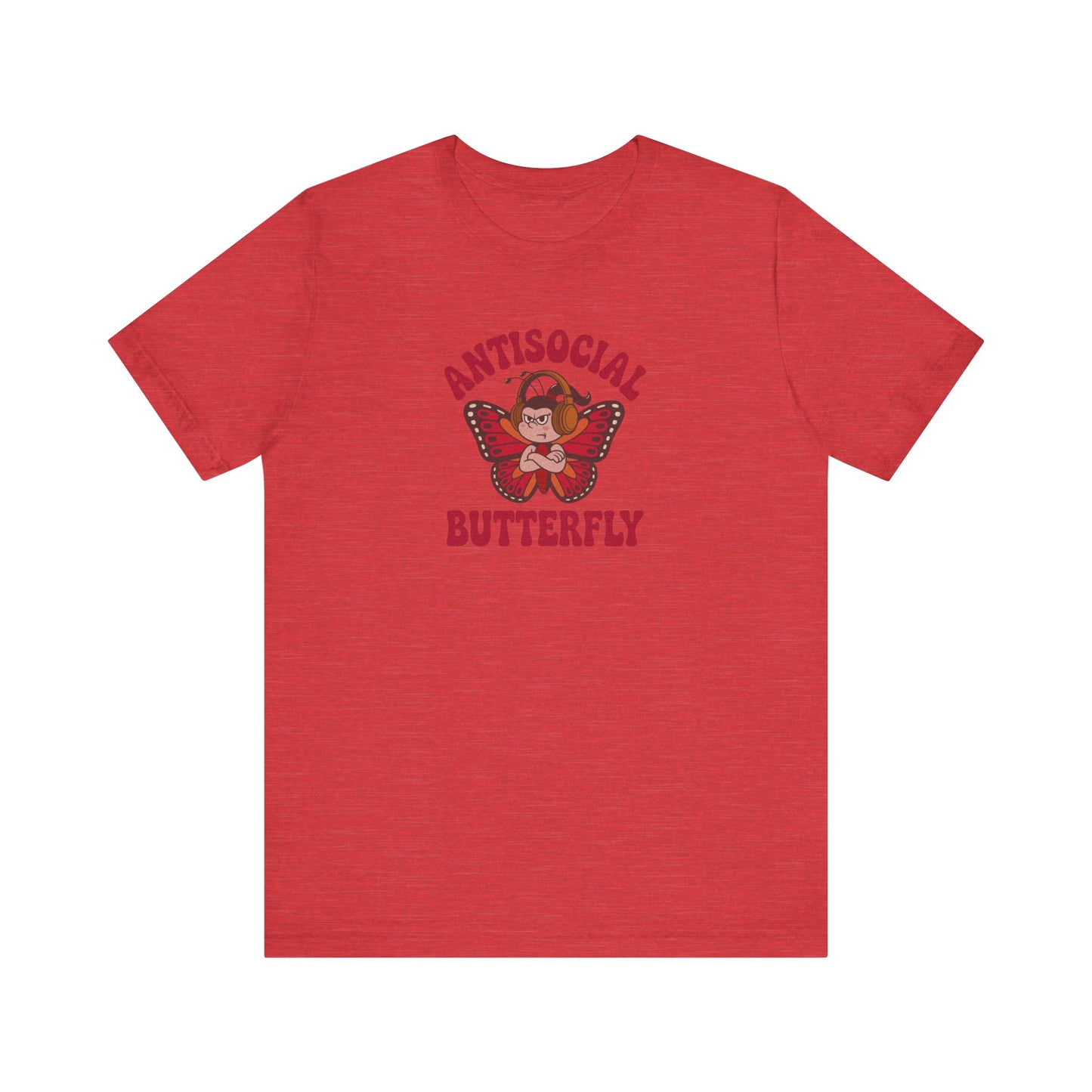 Antisocial Butterfly (Female) — Retro Workout Tee (Light)