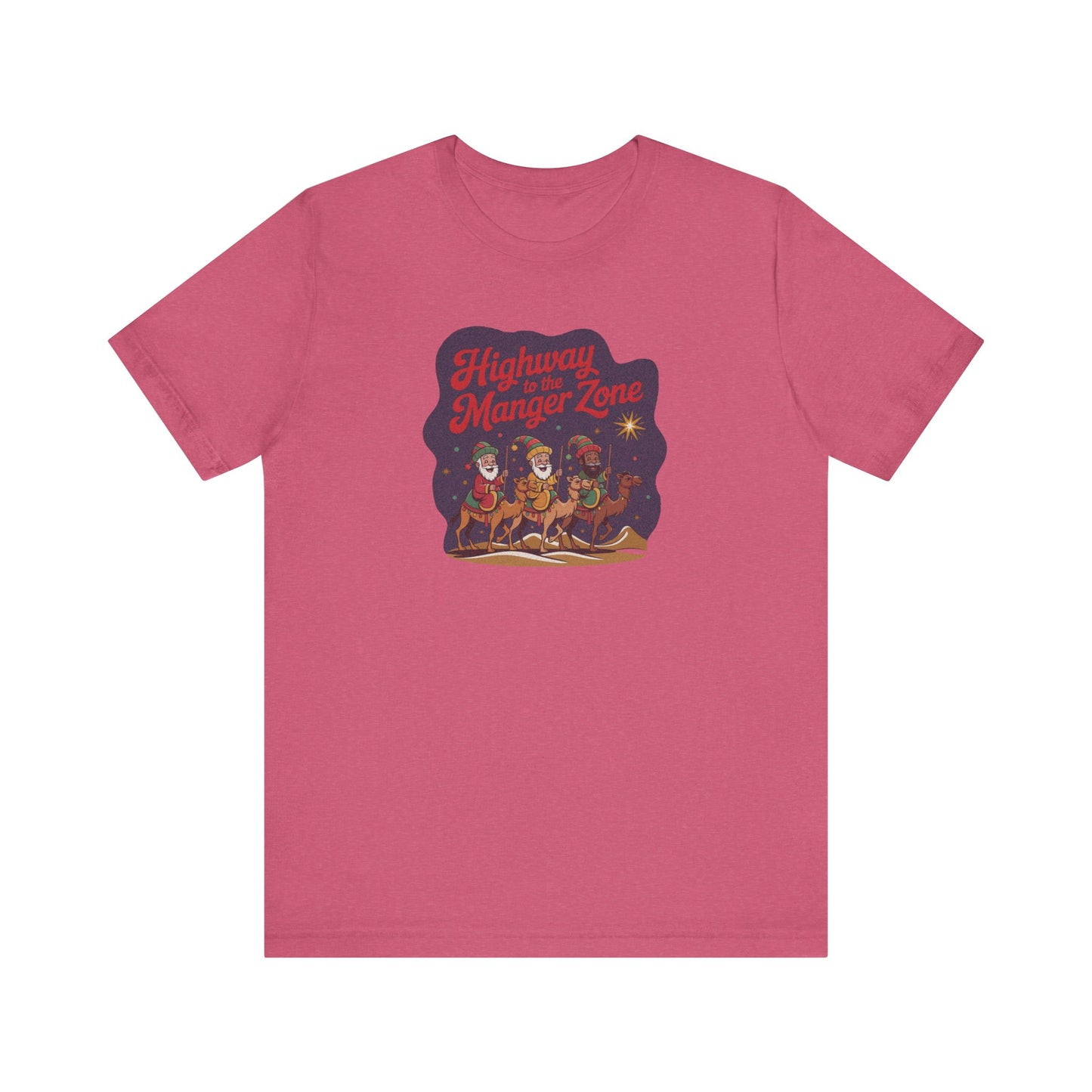 Highway to the Manger Zone — Top Gun Christmas Retro Tee (Light)