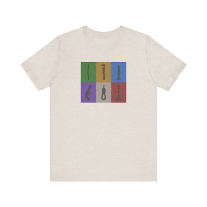 Six Ways Into the Evidence Locker — Clue Retro Tee (Light)