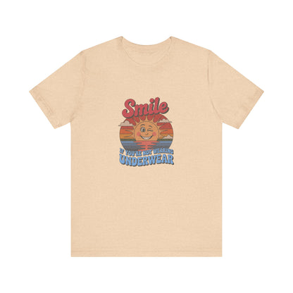 Smile If You’re Not Wearing Underwear — Retro Tee (Light)