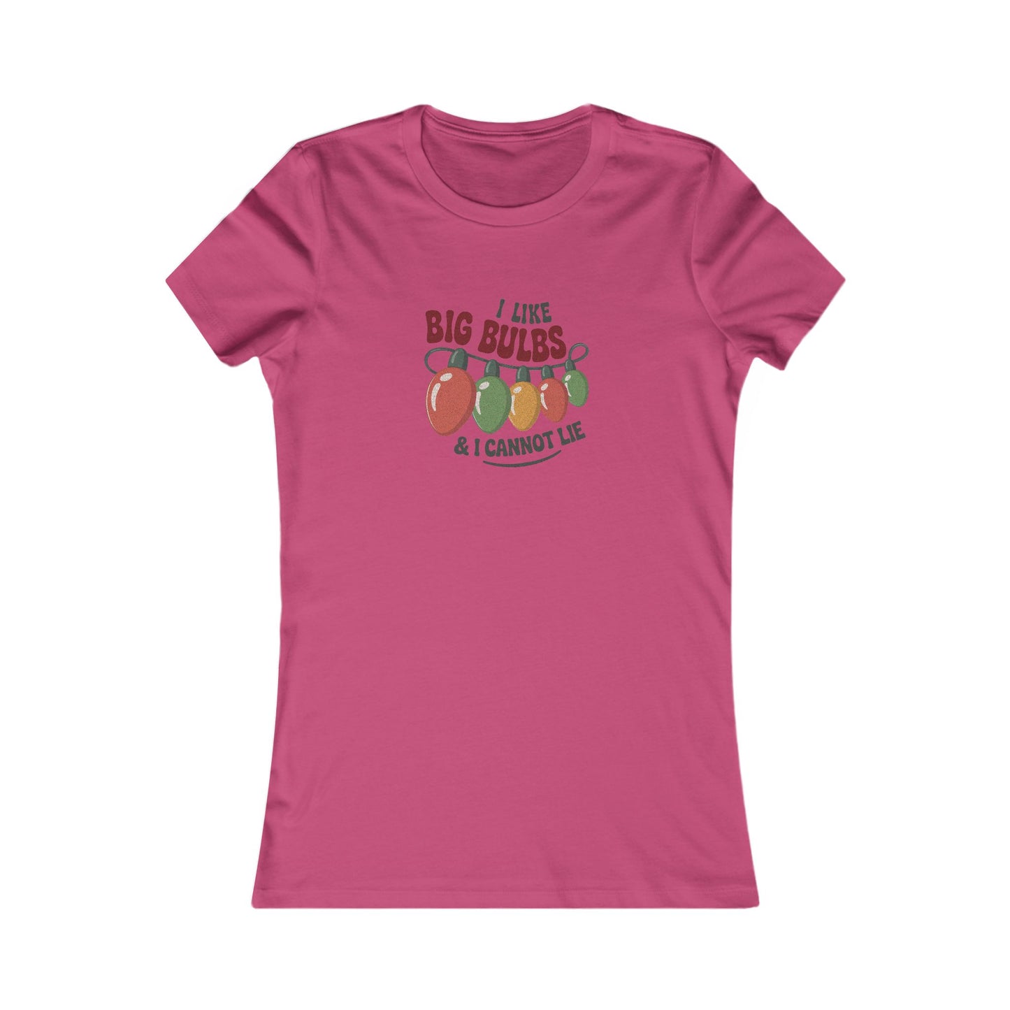 I Like Big Bulbs and I Cannot Lie — Christmas Lights Retro Women's Tee (Light)