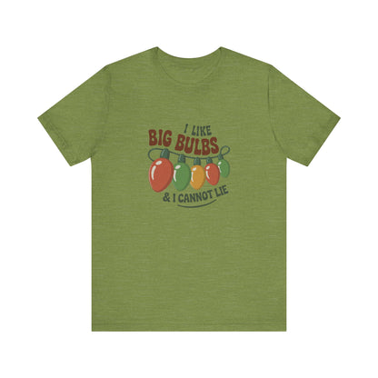 I Like Big Bulbs and I Cannot Lie — Christmas Lights Retro Tee (Light)