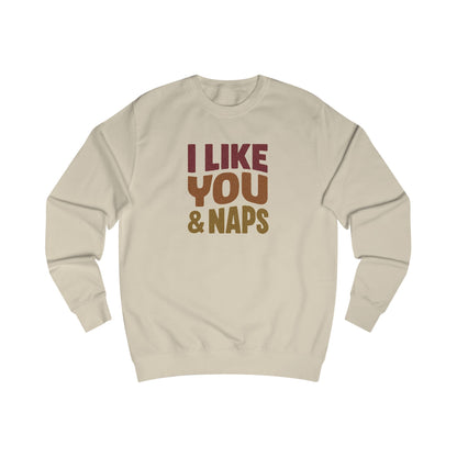 I Like You & Naps (Warm Gradient) — Retro Loungewear Sweatshirt (Light)