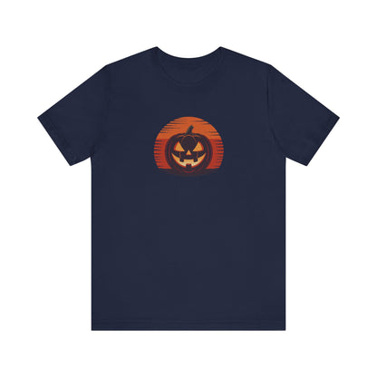 Retro Jack: Sliced Sunset — Halloween Sunset Tee (Dark)