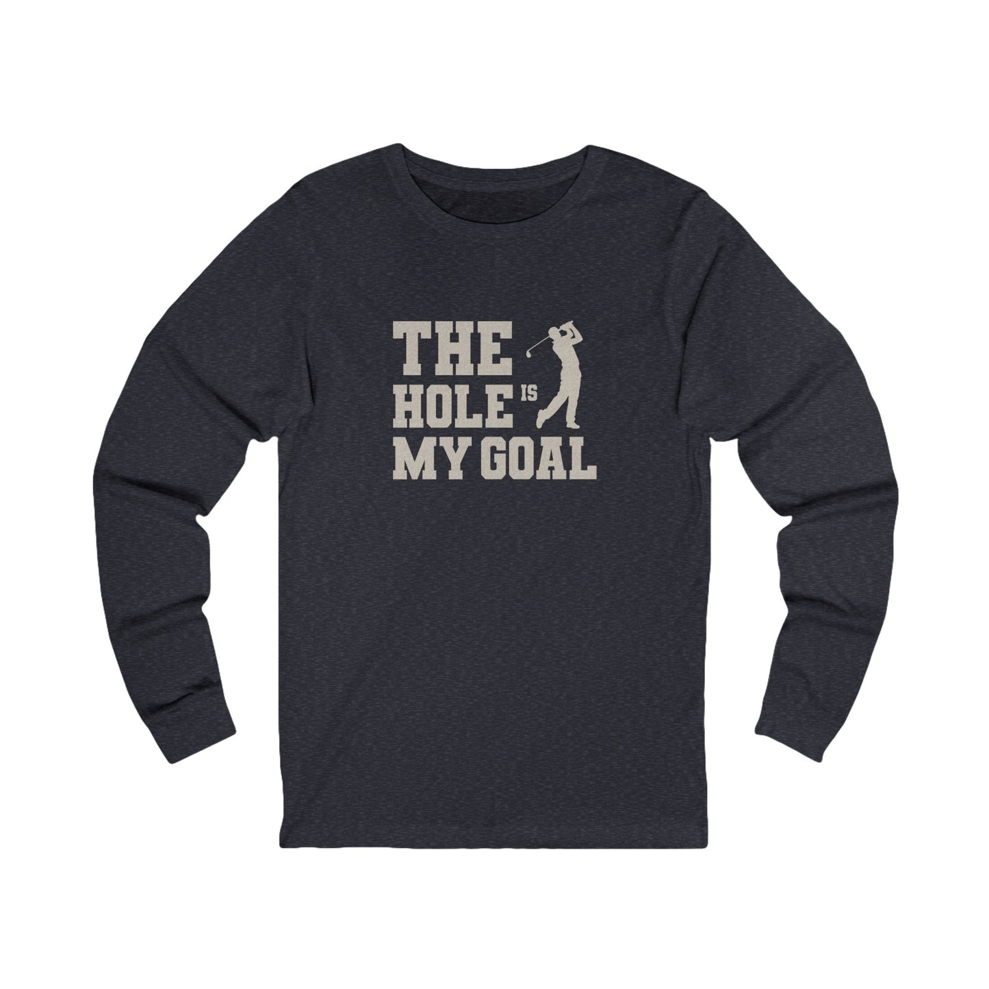 The Hole Is My Goal — Golf Silhouette Retro Long Sleeve (Dark)