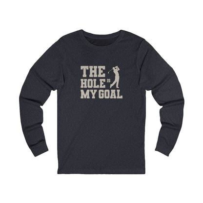The Hole Is My Goal — Golf Silhouette Retro Long Sleeve (Dark)