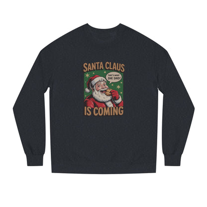 Santa Claus is Coming — Vintage Christmas Sweatshirt (Dark)