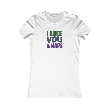 I Like You & Naps (Cool Gradient) — Retro Loungewear Women's Tee (Light)