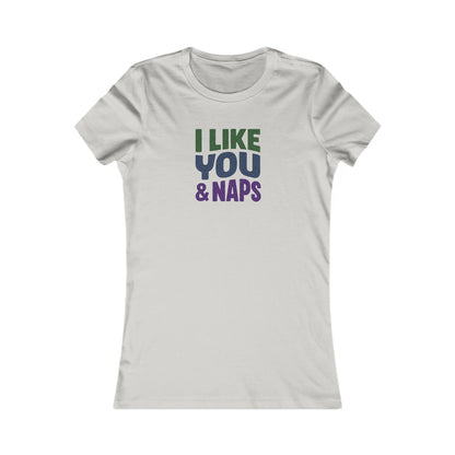 I Like You & Naps (Cool Gradient) — Retro Loungewear Women's Tee (Light)
