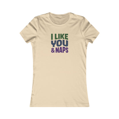 I Like You & Naps (Cool Gradient) — Retro Loungewear Women's Tee (Light)