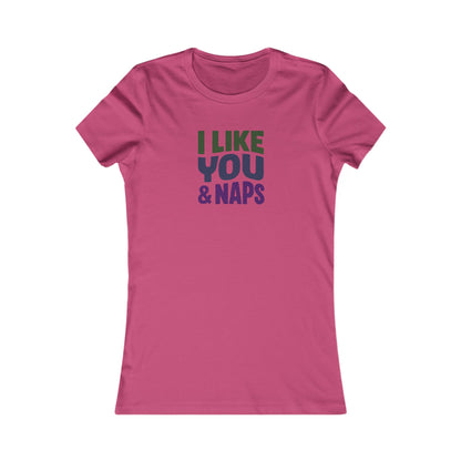 I Like You & Naps (Cool Gradient) — Retro Loungewear Women's Tee (Light)