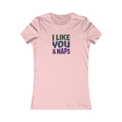I Like You & Naps (Cool Gradient) — Retro Loungewear Women's Tee (Light)