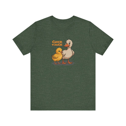 The Chick and the Duck — Friends Retro Tee (Dark)