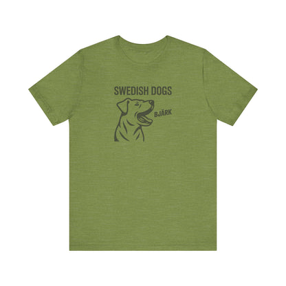His Bjärk Is Worse Than His Bite – Minimalist Dog Pun Retro Tee (Light)