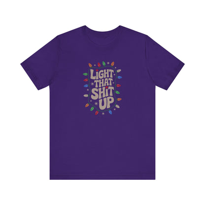 Light That Sh!t Up — Retro Christmas Lights Tee (Dark)