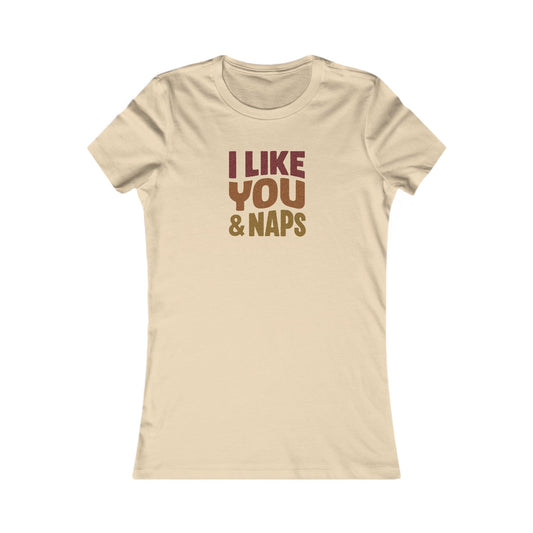 I Like You & Naps (Warm Gradient) — Retro Loungewear Women's Tee (Light)